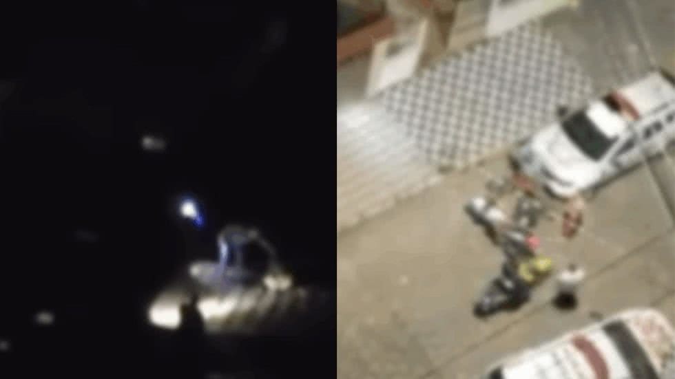 A comunidade se mobilizou para ajudar a polícia a capturar o homem que fugia pelos telhados após a tentativa de furto - Imagem: Reprodução