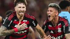 Léo Pereira comemora gol no jogo contra Santos - Reprodução/Mundo Bola Flamengo