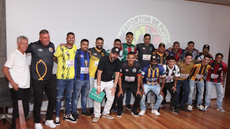 Lançamento da Liga Esportiva de Futebol da Baixada Santista, a Liga da Várzea, realizado na quinta-feira, 20 de agosto, no Museu Pelé, em Santos - Imagem: Reprodução