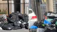 Após dias de paralisação, coletores retomam serviços e trabalham para reduzir acúmulo de lixo nas cidades da Baixada Santista - Imagem: Yasmin Braga / G1