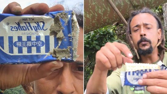 Monitor ambiental mostra biscoito encontrado na praia de Peruíbe após possível viagem pelo oceano - Imagem: Reprodução / Redes Sociais