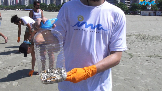 Desde 2013, o IMA já promoveu 145 mutirões de limpeza em Santos. - Imagem: Instituto Mar Azul