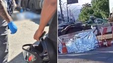Motociclista de aplicativo morre após acidente envolvendo caminhão em cruzamento de São Vicente - Imagem: Reprodução/Redes Sociais