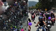 Integrantes do Sereias do Bololô participam de encontro na Baixada Santista. Criado há cerca de um ano, o motogrupo reúne mais de 20 mulheres e realiza passeios mensais pela região - Imagem: Reprodução/Instagram