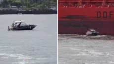 Resgate das vítimas no Porto de Santos foi realizado rapidamente, assim que receberam o chamado de emergência - Imagem:Reprodução/ g1