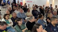 Moradores e comerciantes do Macuco participaram de reuniões com representantes da TSG Concessionária, em Santos, para discutir desapropriações e indenizações relacionadas à construção do Túnel Santos-Guarujá - Imagem: Reprodução / TV Tribuna