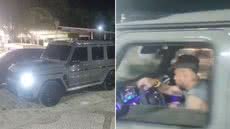 Neymar Jr. é flagrado na orla de Santos durante a madrugada de Carnaval; SUV personalizada pela Brabus chamou a atenção de fãs - Imagem:  Luiz Henrique