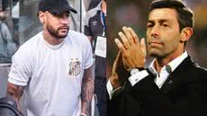 O técnico do Santos, Pedro Caixinha, expressa seu desejo de ter Neymar no time, mas destaca a falta de novidades oficiais sobre a negociação - Imagem: Instagram/ @santosplayoficial/ @pedrocaixinhadt