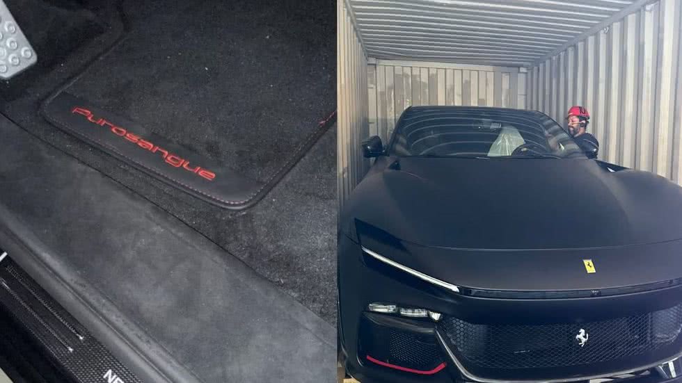 O modelo escolhido por Neymar é preto com detalhes em vermelho metálico, e possui impressionantes 725 cavalos de potência - Foto: Instagram/ @neymarjr / Reprodução