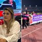 A campanha Agosto Lilás começou no Morumbi com ações de conscientização e apoio às vítimas de violência contra a mulher - Foto: Rádio CBN Santos