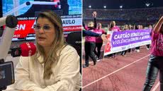 A campanha Agosto Lilás começou no Morumbi com ações de conscientização e apoio às vítimas de violência contra a mulher - Foto: Rádio CBN Santos