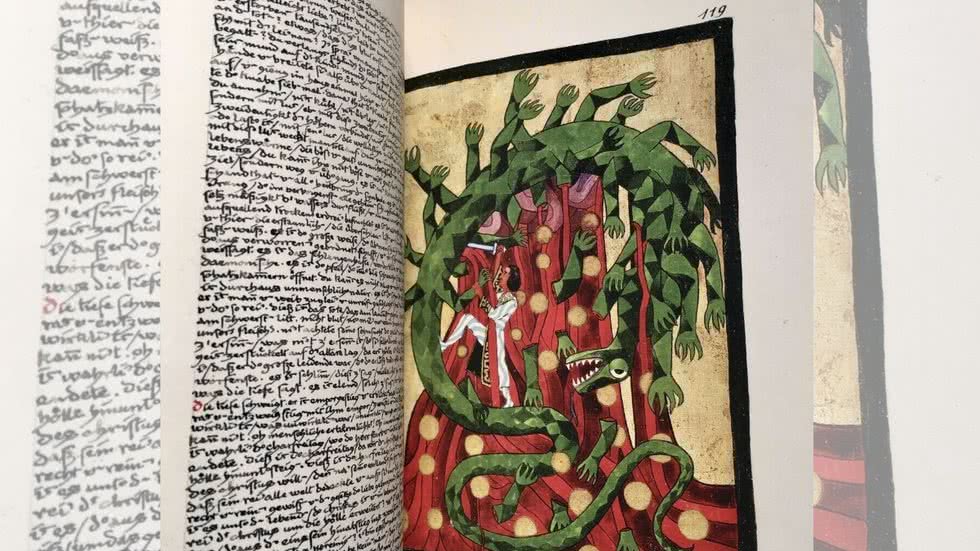 No Livro Vermelho, Jung combinou escrita e imagem para expressar sua jornada interior. Um processo de integração psíquica inspirado na alquimia espiritual - Imagem: Carl Gustav Jung - Ilustração do Livro Vermelho (c. 1915)