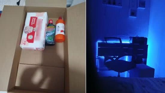 Moradora de Santos afirma que comprou um notebook pela internet para o filho, mas recebeu fraldas, desinfetante e enxaguante bucal dentro da embalagem lacrada - Imagem: Arquivo Pessoal