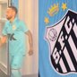 A cor azul, que remete à história do Santos, volta a ser utilizada em um uniforme que celebra momentos de glória do clube - Imagem: Redes Sociais/ Divulgação/ Umbro