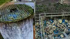 Ossadas humanas foram encontradas armazenadas em uma estrutura de concreto no Cemitério Municipal da Igualdade, em Mongaguá, no litoral de São Paulo - Imagem: Luiz Roberto Silvestre Filho e Guilherme Alves dos Anjos