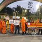 Greve já dura meses e trabalhadores relatam atrasos frequentes nos pagamentos e FGTS suspenso desde maio - Foto: Reprodução/  g1 Santos