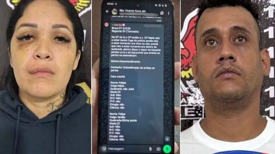 Leandro da Luz Silva (“Nike”) e Ariane de Pontes Rolim (“Pandora”), líderes de facção em cidades do litoral paulista, foram presos após investigações da Polícia Civil e análise de celulares - Imagem:  Polícia Civil