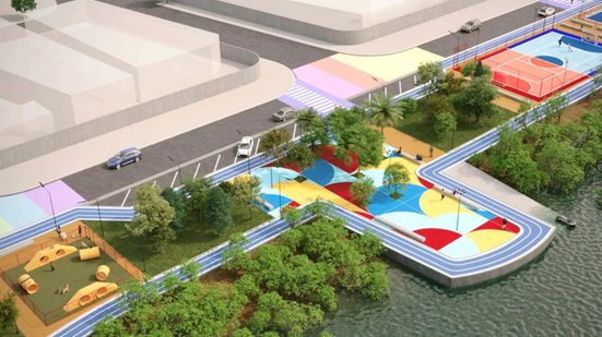 Áreas que já são ponto de encontro nos bairros devem ganhar nova estrutura com o programa Parque da Gente em São Vicente - Imagem: Divulgação/Prefeitura de São Vicente