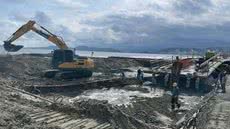 Obra na passarela do canal 5 integra plano de reforço da orla para enfrentar marés altas e ressacas em Santos - Imagem: Divulgação/PMS