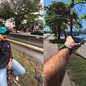 O arquiteto Rafael Andrade registra passeios de bicicleta por Santos com óculos equipados com câmera e apresenta curiosidades sobre construções e locais históricos. Seus vídeos já ultrapassaram 1 milhão de visualizações - Imagem: Arquivo Pessoal e Reprodução