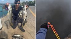 Bruno Barbosa, de 22 anos, ganhou popularidade nas redes sociais ao publicar vídeos de pesca com estilingue no Rio Casqueiro, em Cubatão - Imagem: Arquivo Pessoal/Barbosa013b