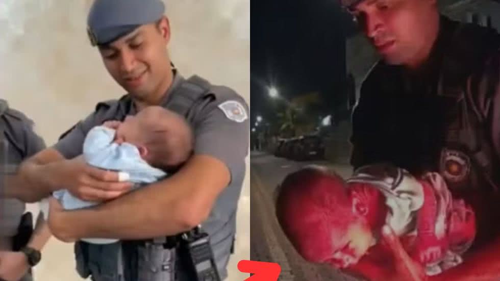 Família desesperada recebe ajuda da Polícia Militar, que realiza atendimento de emergência e leva bebê ao pronto-socorro - Foto: Polícia Militar