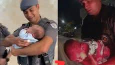 Família desesperada recebe ajuda da Polícia Militar, que realiza atendimento de emergência e leva bebê ao pronto-socorro - Foto: Polícia Militar