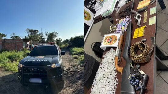 Além das armas, a polícia apreendeu dinheiro, equipamentos para tráfico e uma coleção de objetos de valor na casa do suspeito - Foto: Polícia Civil