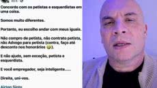 O advogado Airton Sinto pediu exoneração do cargo de secretário-adjunto de Direitos Humanos e Cidadania de Guarujá após publicações contrárias à contratação de eleitores do PT - Imagem: Reprodução