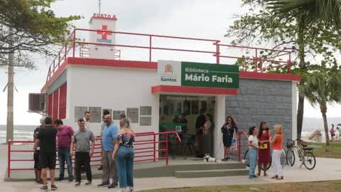 Posto 6, na orla de Santos, é revitalizado - Imagem: reprodução Prefeitura de Santos