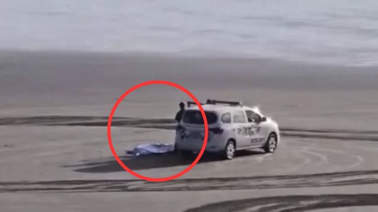 Polícia Civil inicia investigação para identificar a vítima e esclarecer as circunstâncias da morte na praia de São Vicente - Imagem: Redes Sociais