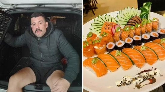 Empresário foi preso após ser abordado com 4,3 kg de salmão furtados de hipermercado em Guarujá - Imagem: Reprodução/Redes Sociais