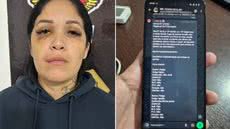 Ariane de Pontes Rolim foi presa em Itanhaém durante operação da Polícia Civil do Estado de São Paulo que investiga atuação do Primeiro Comando da Capital no litoral sul paulista - Imagem: Polícia Civil