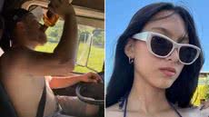 Vídeos entregues à Polícia Civil mostram o caminhoneiro Matheus Henrique Poly Garcia ingerindo bebida alcoólica antes do acidente que matou uma estudante de 19 anos em Jacupiranga - Imagem: Reprodução e Redes Sociais