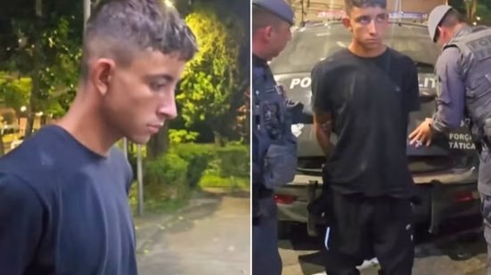 Juan Gustavo Nelson Ascenço da Silva, de 18 anos, foi preso suspeito de matar a companheira com um tiro na nuca em Itanhaém (SP) - Imagem: Viva Abc