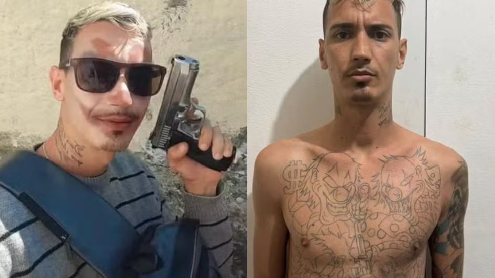 Paulo Gabriel Fernandes Miguel, de 29 anos, foi preso por crimes graves, incluindo tentativa de assalto e tráfico de drogas - Foto: Redes sociais/ Polícia Civil