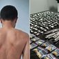 Homem foi preso por suspeita de tráfico de drogas durante a Operação Impacto Força Total, realizada pela Polícia Militar na sexta-feira (30), em Praia Grande - Imagem: Divulgação/Polícia Militar