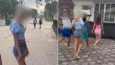 Suspeitas de participar de esquema de extorsão conhecido como “golpe do amor” foram levadas ao 2º Distrito Policial de Cubatão durante operação da Polícia Civil - Imagem: Reprodução