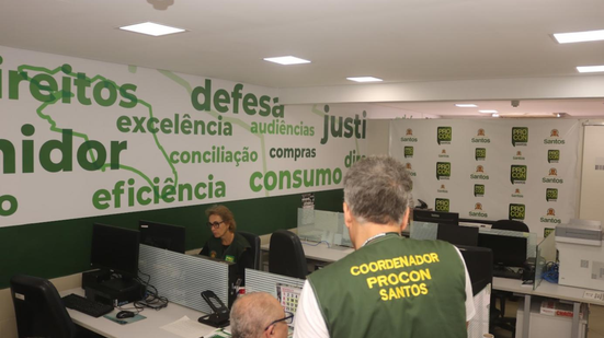 O Cadastro de Reclamações Fundamentadas de 2025 do Procon-Santos registrou quase 3 mil queixas de consumidores - Imagem: Reprodução