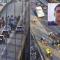 Motociclistas realizaram um protesto na Rodovia dos Imigrantes, em São Vicente, para homenagear Matheus da Silva Evangelista e alertar sobre os riscos do uso de linhas com cerol e linha chilena no trânsito - Imagem: Reprodução/CCI Artesp e Reprodução