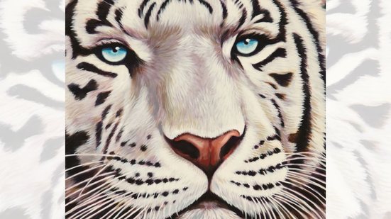 Na arte, o tigre se reinventa, de papel, às vezes de pixel, de metáfora. Sempre questionando o que é força e o que é aparência - Sergio Sergi (1951), Ritratto di tigre bianca