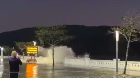 Previsão do tempo indica mar agitado e temperaturas amenas no litoral paulista - Imagem: Reprodução
