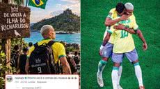 Neymar comentou uma publicação de Richarlison que ironizava as notícias sobre a saída de Flávio Bolsonaro do Brasil - Imagem: Reprodução/Redes sociais