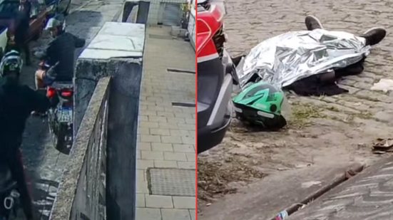 O confronto ocorreu quando um policial militar de folga flagrou a dupla tentando roubar a moto de uma mulher na Avenida 9 de Julho - Imagem: Redes Sociais/ Reprodução