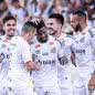 Jogadores do Santos comemoram gol marcado contra o Mirassol, pelo Campeonato Paulista - Imagem: Twitter/ @SantosFC