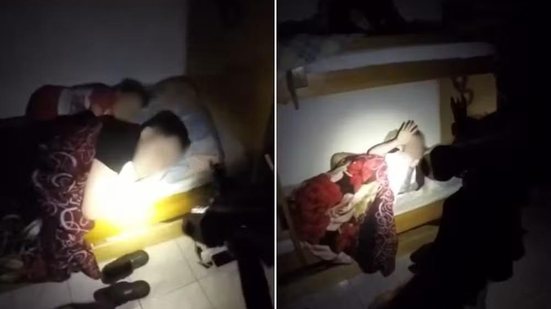 Suspeito de 27 anos foi surpreendido por policiais enquanto dormia em casa durante a Operação Colibri, em Santos. - Imagem: Reprodução