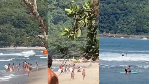 Guarujá. - Imagem: Reprodução | X (Twitter) - Praia Grande Mil Grau