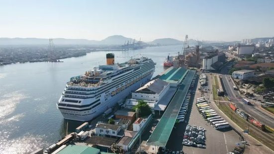 O Terminal Marítimo de Passageiros Giusfredo Santini, o Concais, no Porto de Santos, foi reconhecido no Krooze Awards 2026 entre os melhores portos de embarque da temporada brasileira - Imagem: Divulgação/Concais