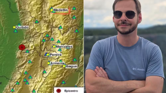 Terremoto de magnitude 7,4 atingiu o oeste da Colômbia nesta segunda feira, provocando mortes, feridos e desabamentos - Imagem: Reprodução