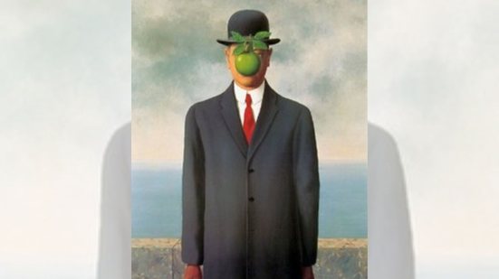 A maçã flutuante oculta o rosto do homem, lembrando que o sonho e o mistério estão sempre por trás do visível. Um símbolo poderoso da estética do sonho - The Son of Man (1964) – René Magritte